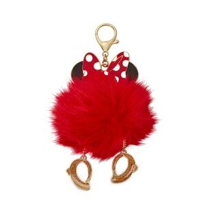 Disney Minnie Mouse Pom Pom Flair Bag Charm/Key Chain - NWOT
